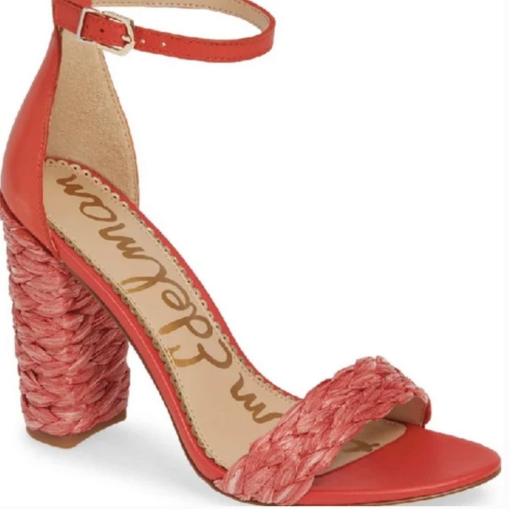 Sam Edelman Yoana coral leather heels